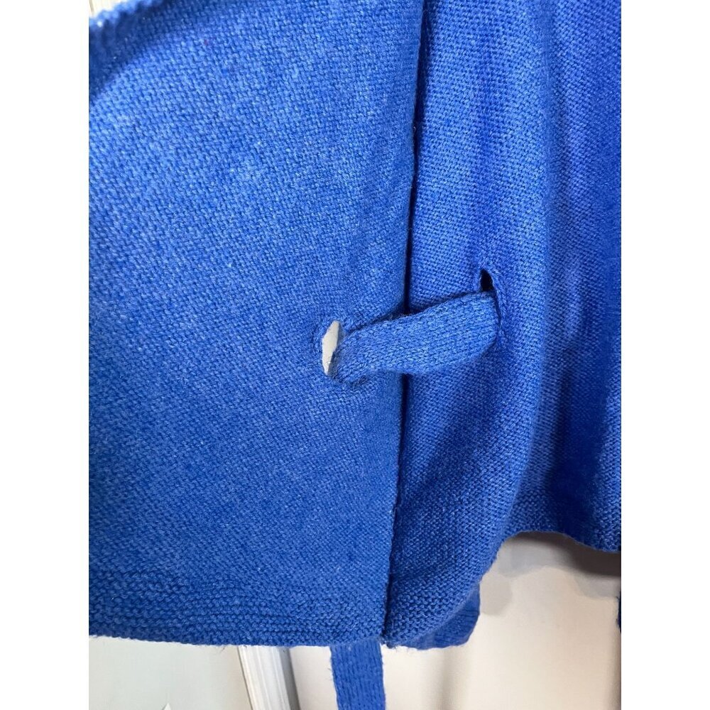 Retro Hand Knit Sweater OS Blue Coastal Preppy Classic Chic Festive Holiday 80s - Picture 3 of 9